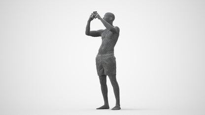 scanned 3D man pool, photogrammetry people for Enscape and V-Ray, square thumbnail