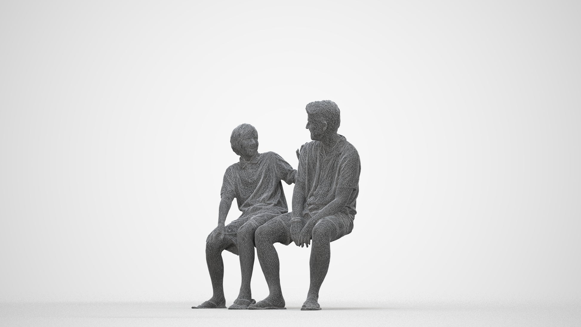 photogrammetry 3D boy kids, realistic human model archviz FBX, wireframe back view