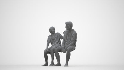photogrammetry 3D boy kids, realistic human model archviz FBX, wireframe back view