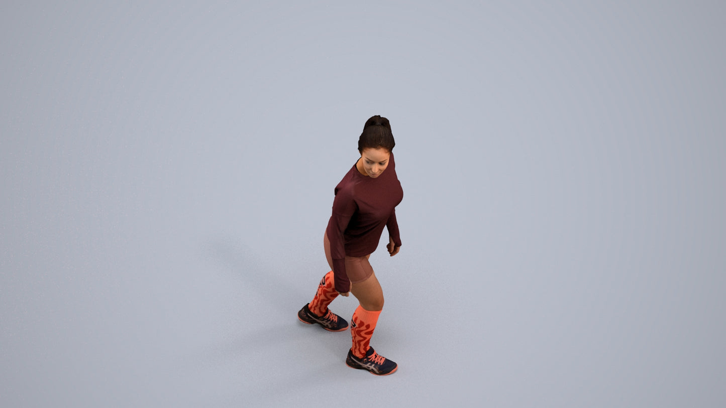 scanned 3D woman sport, photogrammetry people for Enscape and V-Ray, back view render