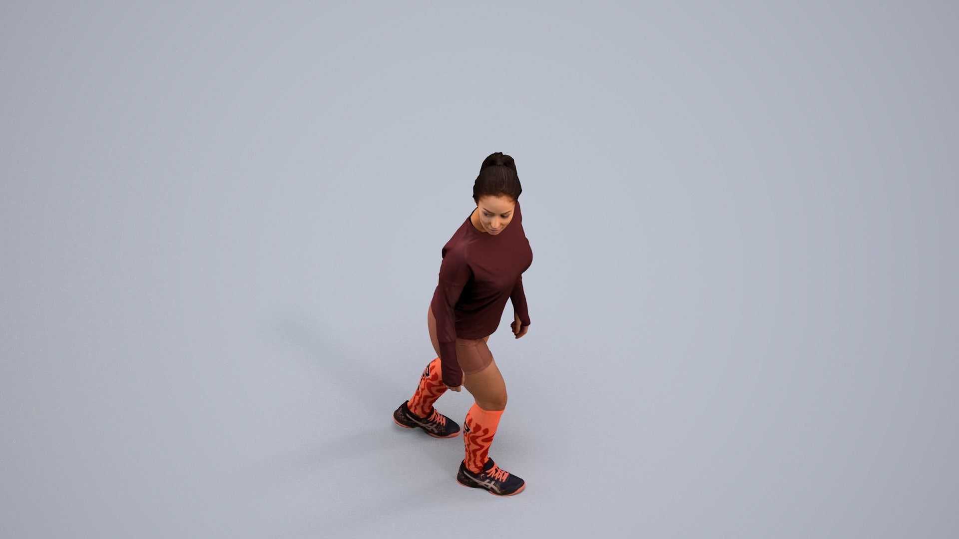 scanned 3D woman sport, photogrammetry people for Enscape and V-Ray, back view render