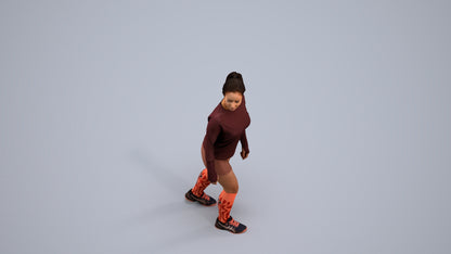 scanned 3D woman sport, photogrammetry people for Enscape and V-Ray, back view render