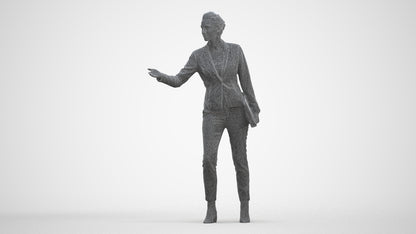realistic 3D people woman business, render-ready for V-Ray and Corona, FBX OBJ, three-quarter front view render