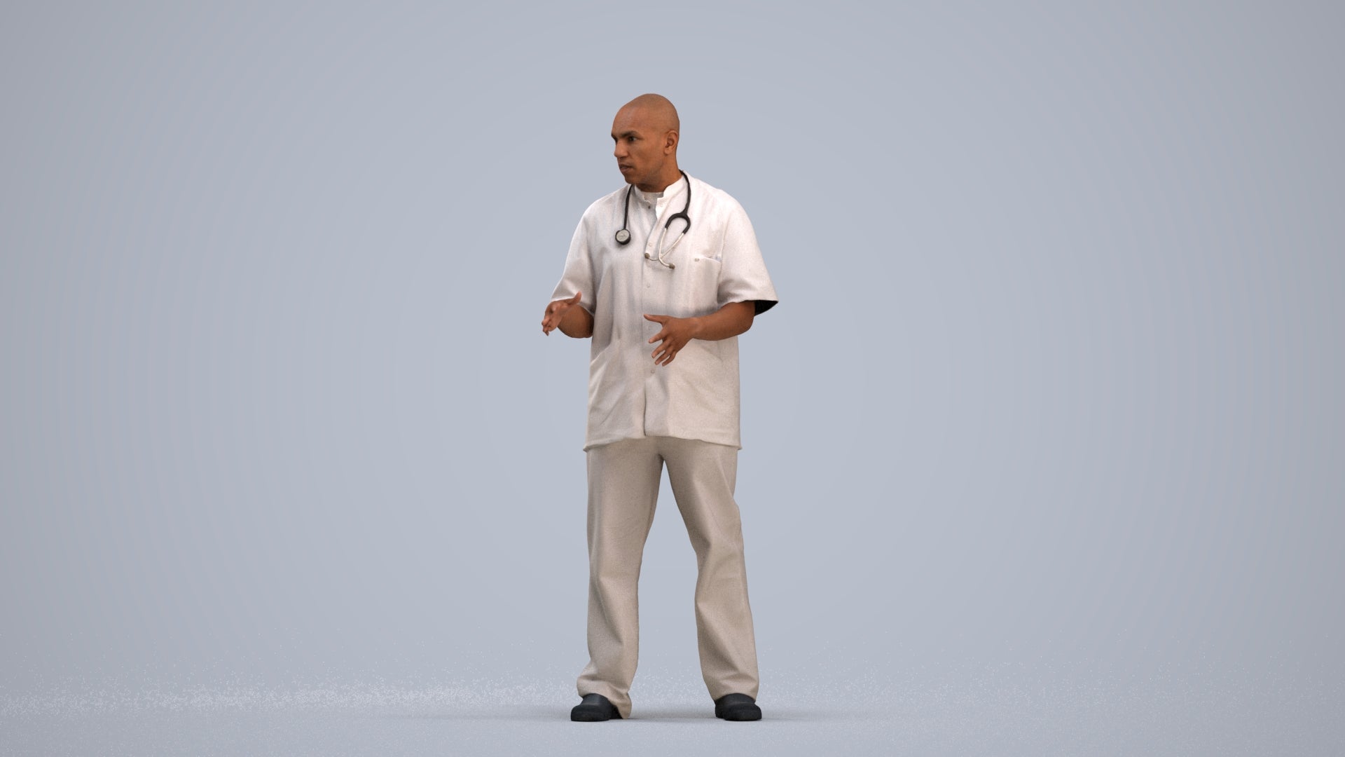photogrammetry 3D man medical, realistic human model archviz FBX, standing pose render