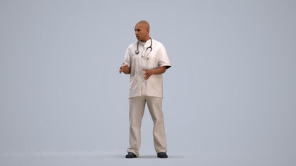 photogrammetry 3D man medical, realistic human model archviz FBX, standing pose render