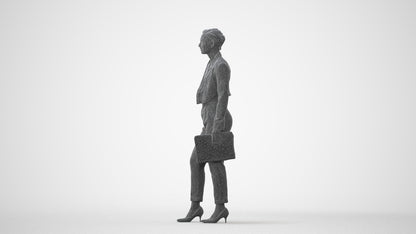 3D human model woman business, photogrammetry scanned person for archviz, square thumbnail