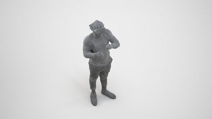 3D people model man casual standing, scanned human for 3ds Max rendering, wireframe three-quarter view