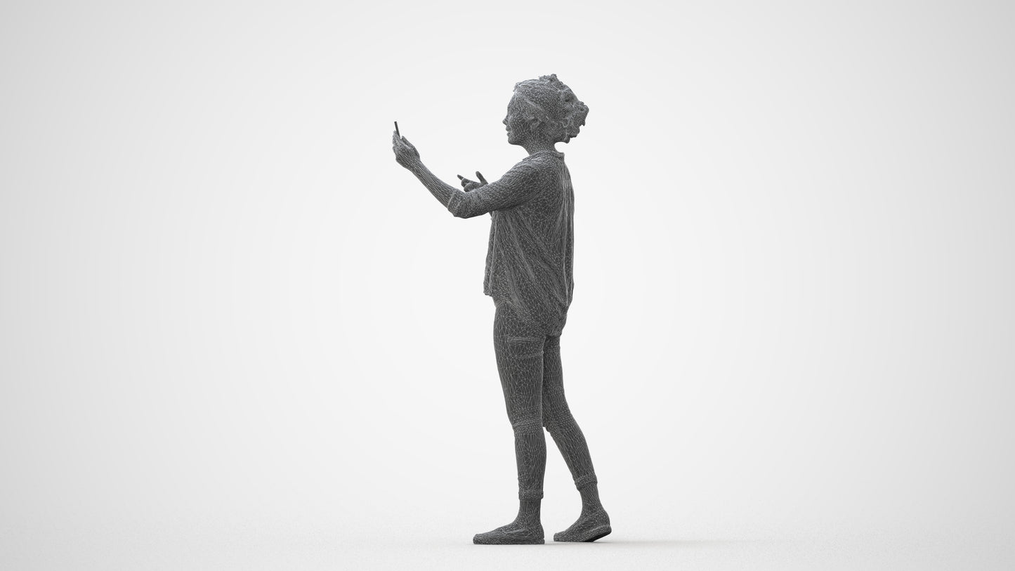 realistic 3D people woman casual standing, render-ready for V-Ray and Corona, FBX OBJ, square thumbnail