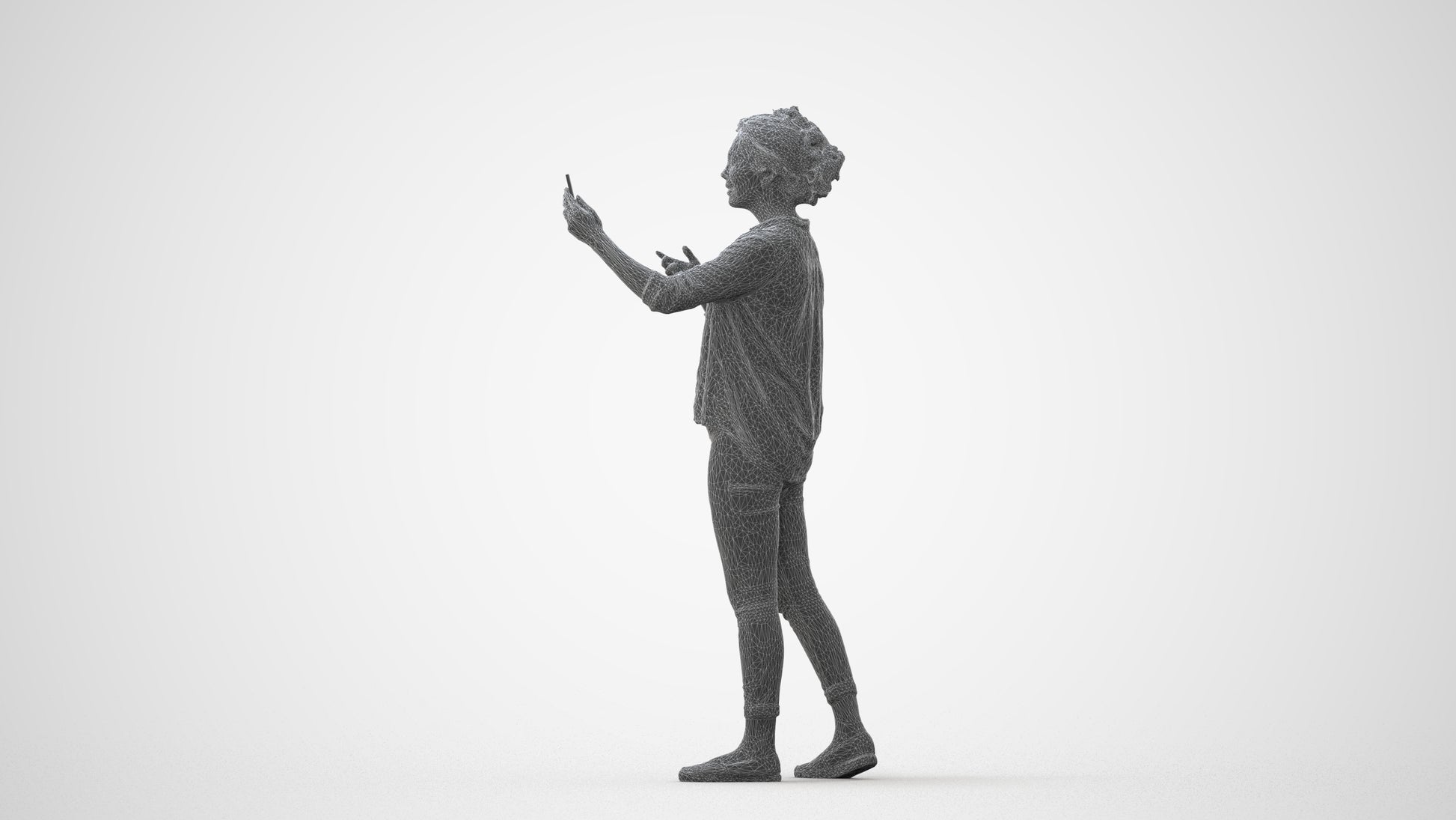 realistic 3D people woman casual standing, render-ready for V-Ray and Corona, FBX OBJ, square thumbnail