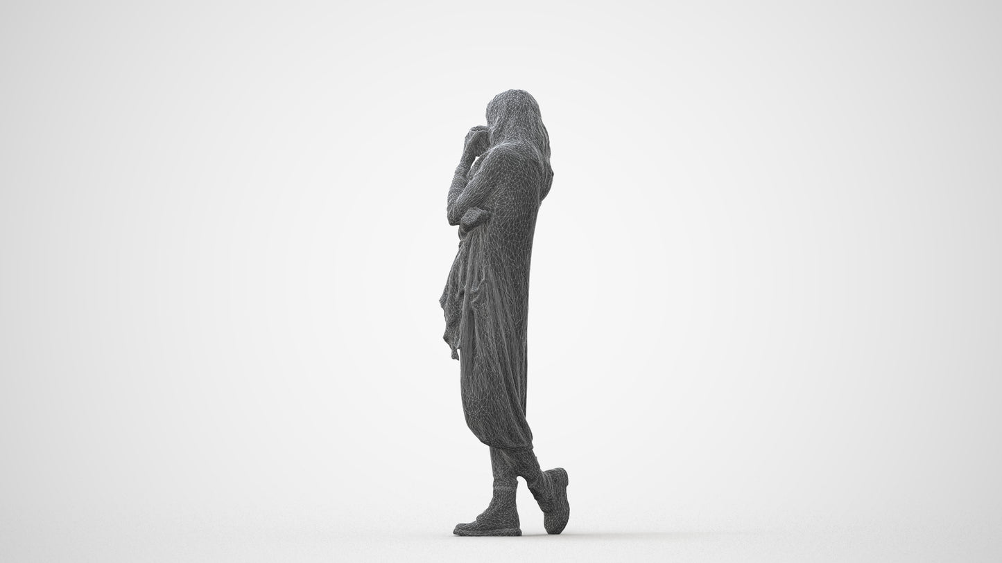 realistic 3D people woman casual standing, render-ready for V-Ray and Corona, FBX OBJ, square thumbnail