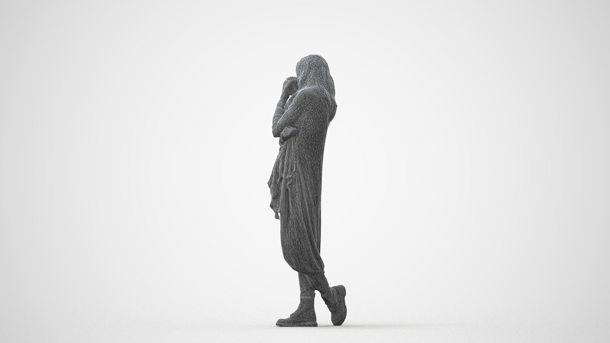realistic 3D people woman casual standing, render-ready for V-Ray and Corona, FBX OBJ, square thumbnail