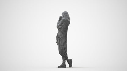 realistic 3D people woman casual standing, render-ready for V-Ray and Corona, FBX OBJ, square thumbnail