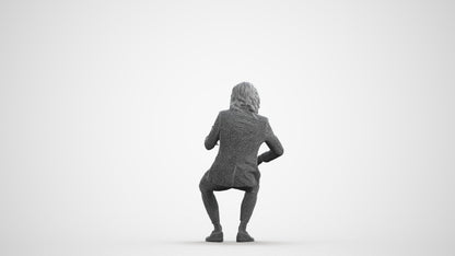 scanned 3D man business, photogrammetry people for Enscape and V-Ray, wireframe front view