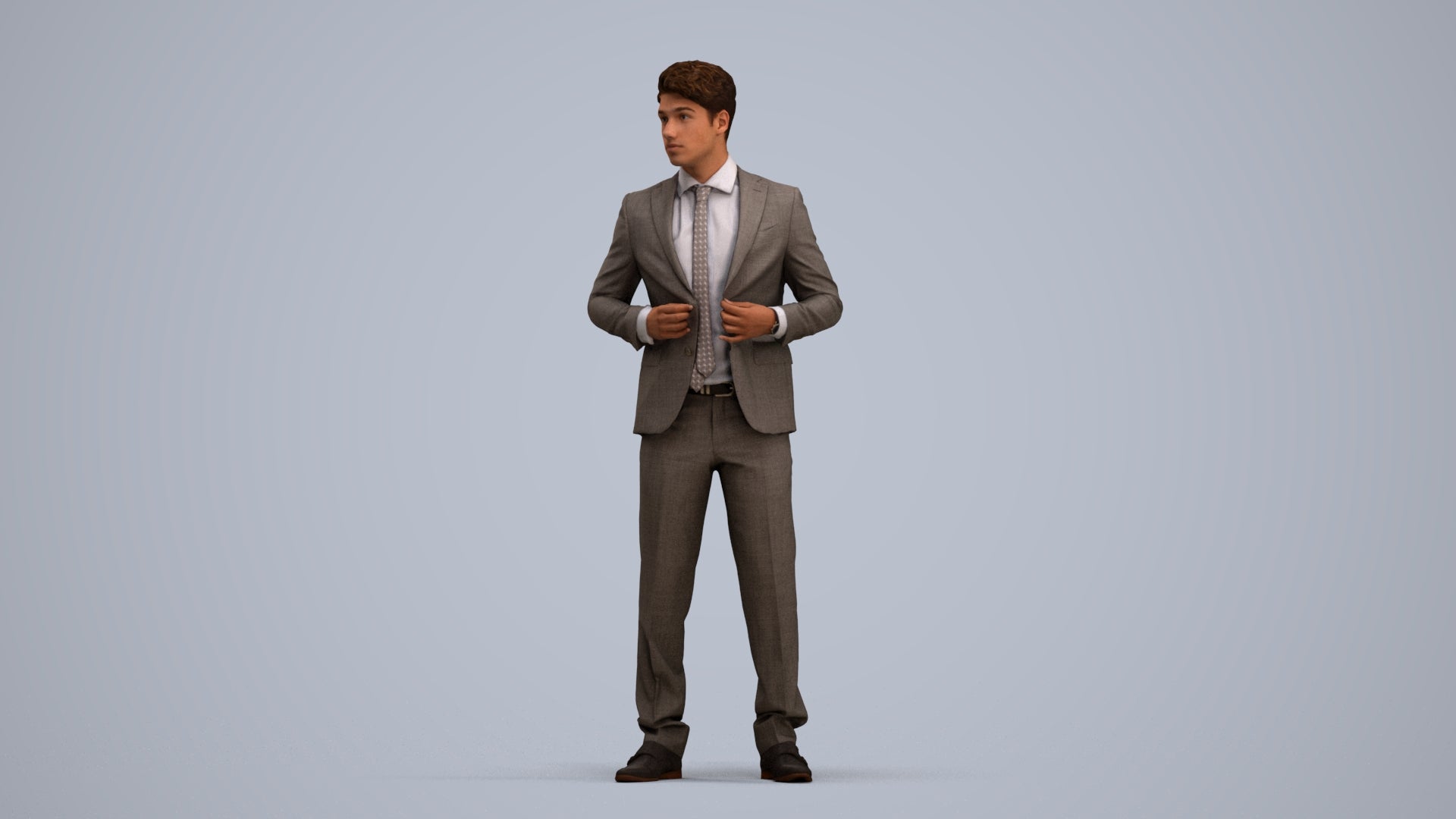 realistic 3D people man business, render-ready for V-Ray and Corona, FBX OBJ, standing pose render