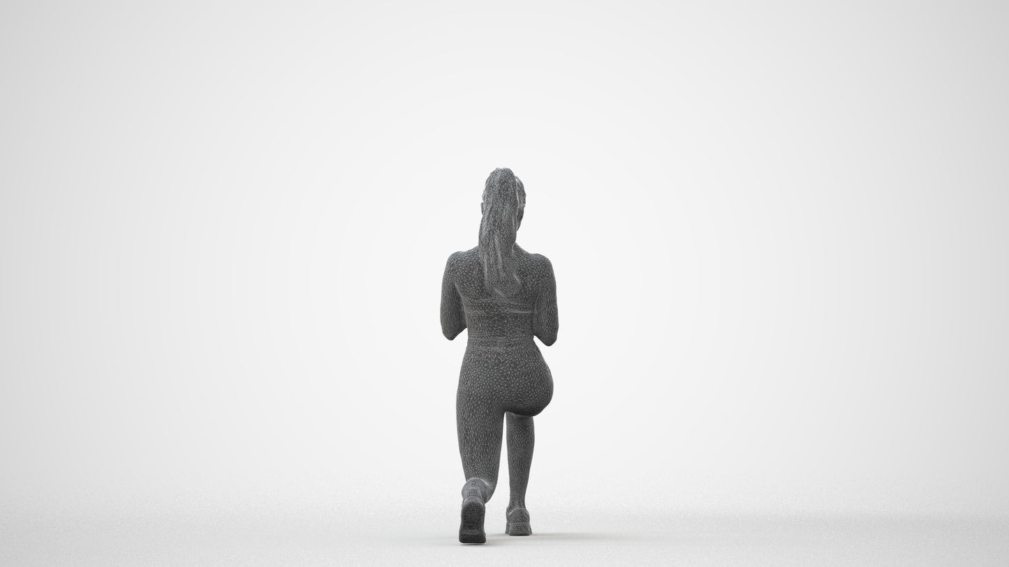 scanned 3D woman sport, photogrammetry people for Enscape and V-Ray, square thumbnail