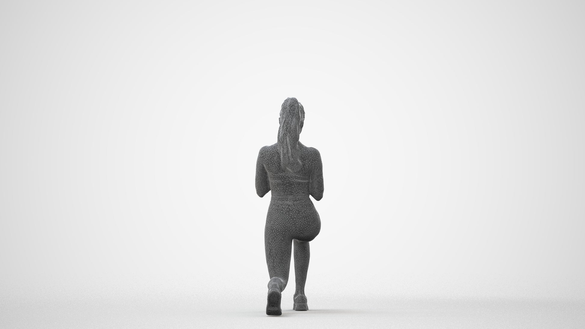 scanned 3D woman sport, photogrammetry people for Enscape and V-Ray, square thumbnail