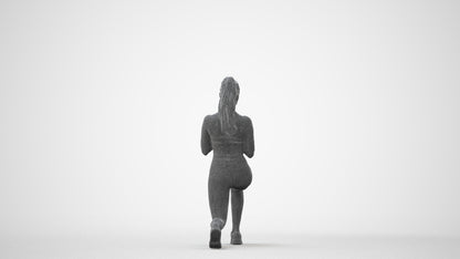 scanned 3D woman sport, photogrammetry people for Enscape and V-Ray, square thumbnail