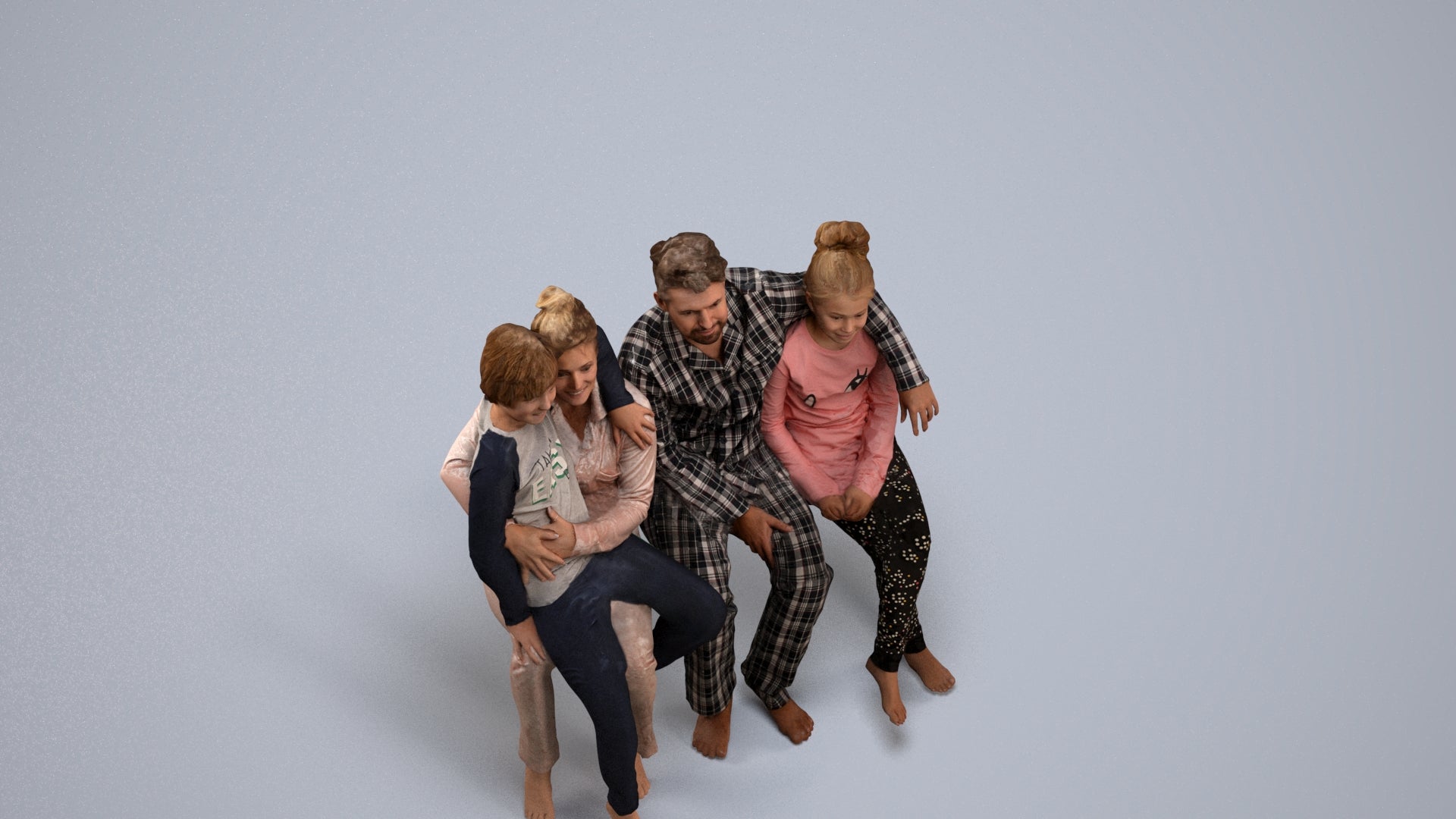 photogrammetry 3D girl casual kids, realistic human model archviz FBX, back view render