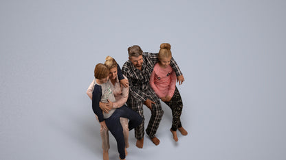 photogrammetry 3D girl casual kids, realistic human model archviz FBX, back view render