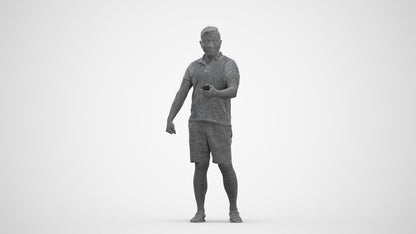 realistic 3D man casual standing, scanned archviz people for Blender and 3ds Max, three-quarter front view render