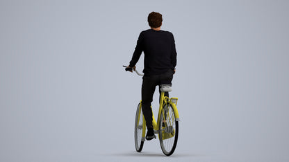 3D people model man casual cycling, scanned human for 3ds Max rendering, front view render