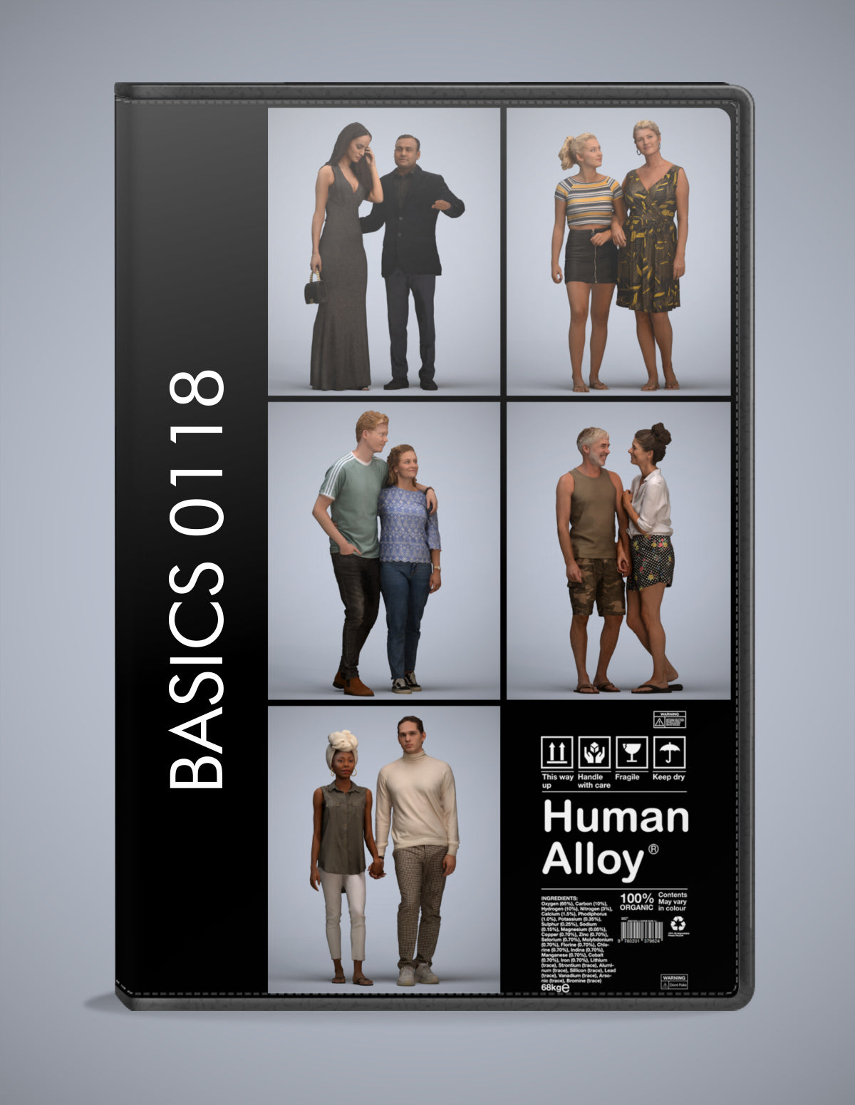 photogrammetry 3D people couple collection, 5 realistic human models archviz FBX
