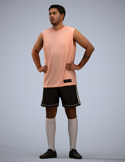 realistic 3D human man sport, archviz people FBX OBJ for Blender