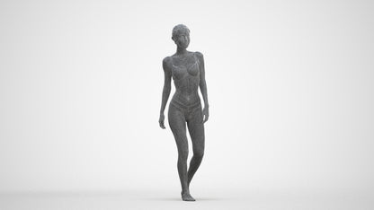 3D scanned woman mix, photorealistic archviz people for Enscape and SketchUp, three-quarter front view render