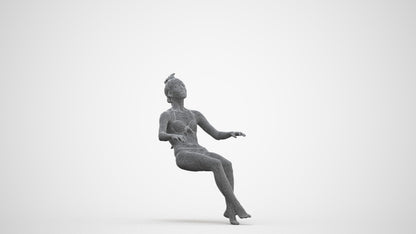 realistic 3D woman pool, scanned archviz people for Blender and 3ds Max, three-quarter front view render
