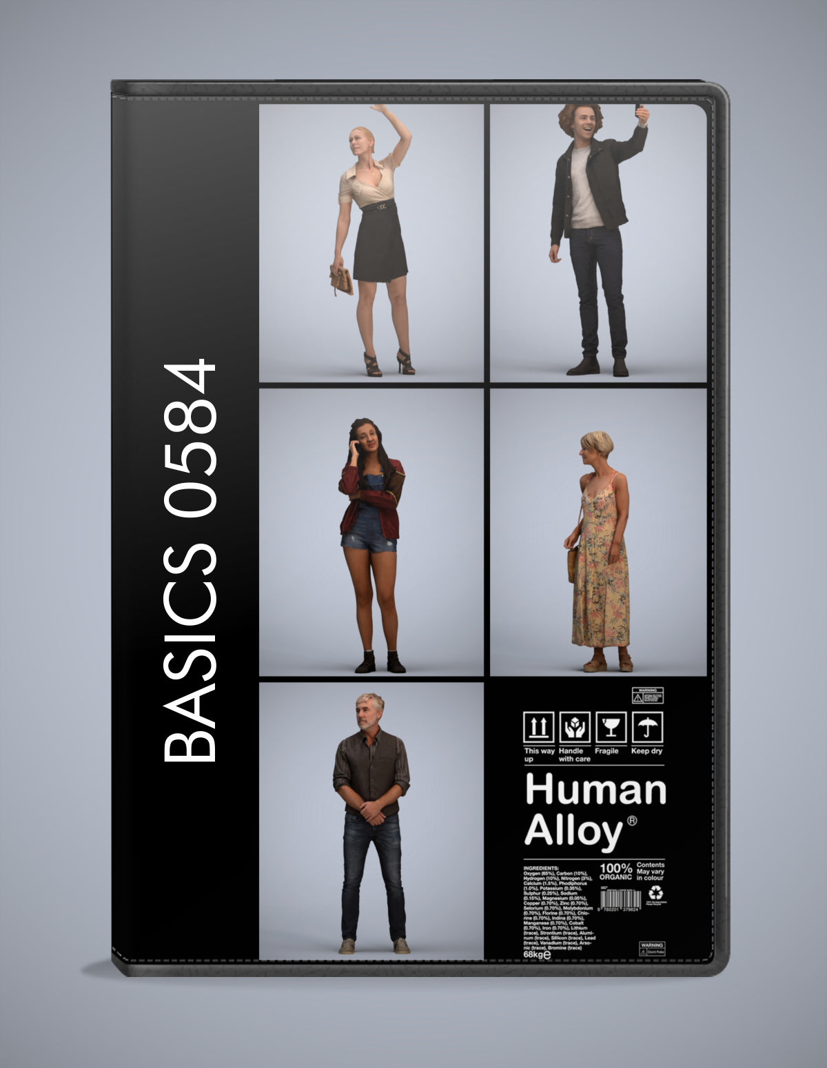 5 3D scanned people standing, photorealistic archviz pack for Enscape and SketchUp