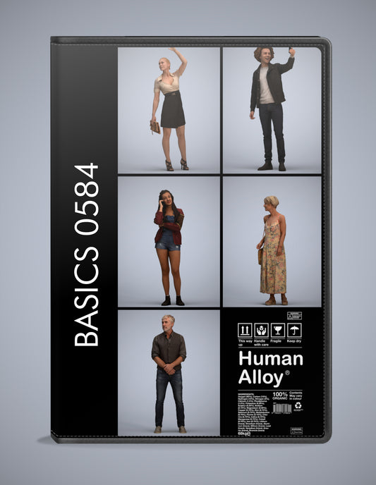 5 3D scanned people standing, photorealistic archviz pack for Enscape and SketchUp