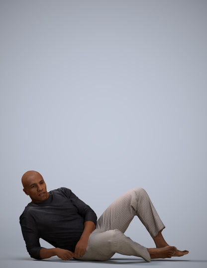 realistic 3D human man bathroom, archviz people FBX OBJ for Blender