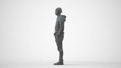 realistic 3D boy casual kids, scanned archviz people for Blender and 3ds Max, square thumbnail