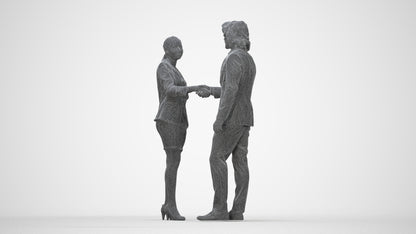 3D human model woman business, photogrammetry scanned person for archviz, wireframe back view