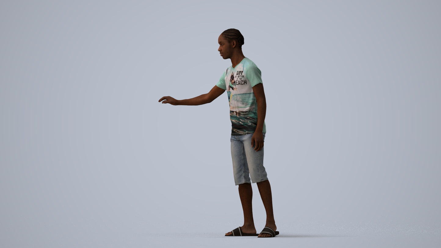 realistic 3D people boy casual kids, render-ready for V-Ray and Corona, FBX OBJ, three-quarter view render