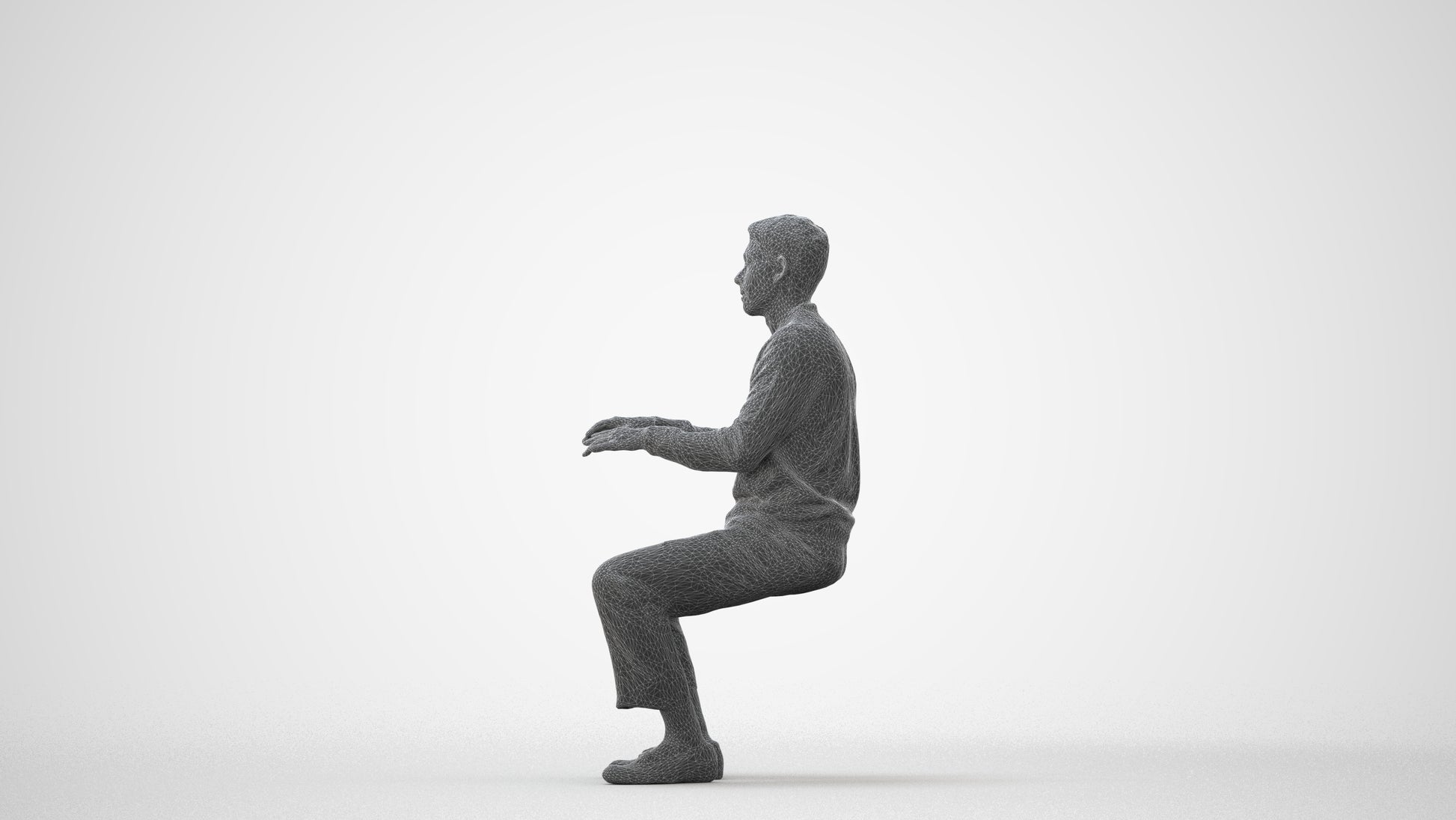 realistic 3D people man casual sitting, render-ready for V-Ray and Corona, FBX OBJ, square thumbnail