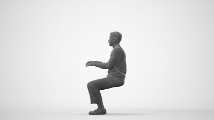 realistic 3D people man casual sitting, render-ready for V-Ray and Corona, FBX OBJ, square thumbnail