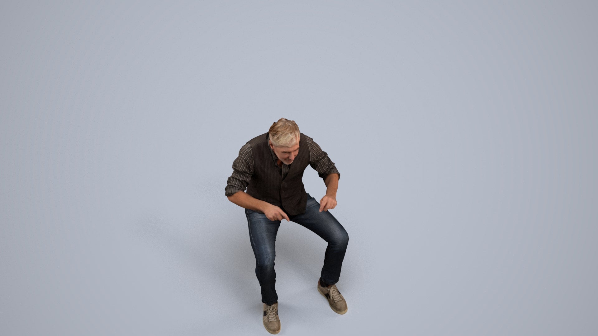 photogrammetry 3D man casual business, realistic human model archviz FBX, back view render
