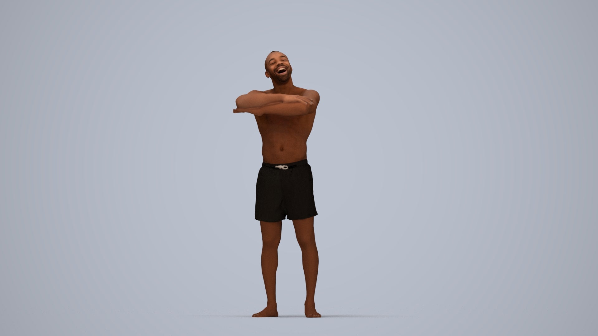 realistic 3D people man pool, render-ready for V-Ray and Corona, FBX OBJ, top-down view render