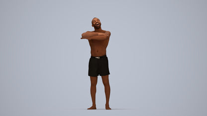 realistic 3D people man pool, render-ready for V-Ray and Corona, FBX OBJ, top-down view render