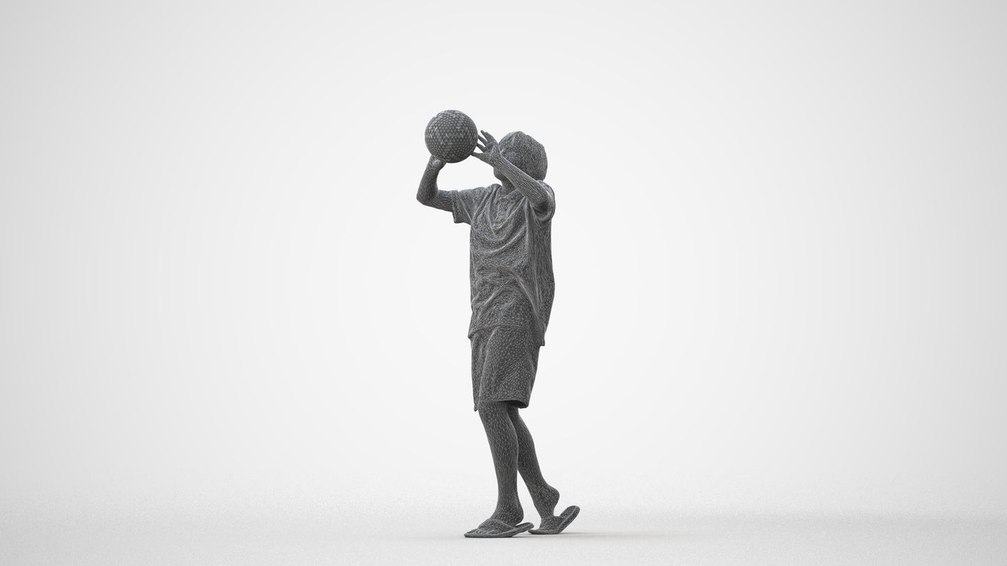 3D human model boy sport kids, photogrammetry scanned person for archviz, square thumbnail