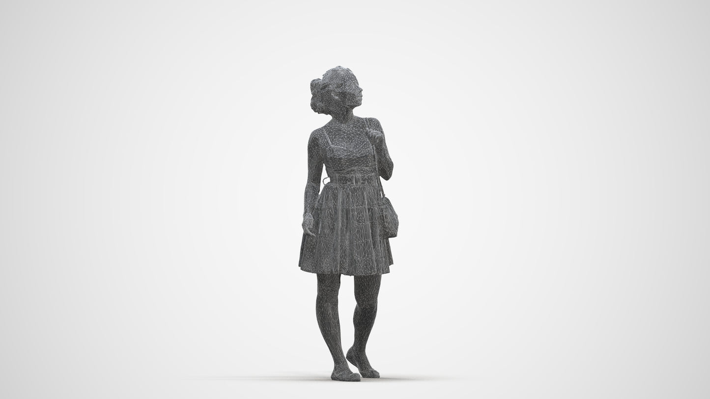 realistic 3D woman formal formalaffairs, scanned archviz people for Blender and 3ds Max, three-quarter front view render