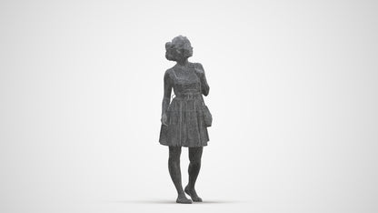 realistic 3D woman formal formalaffairs, scanned archviz people for Blender and 3ds Max, three-quarter front view render