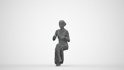 3D human model woman formal formalaffairs, photogrammetry scanned person for archviz, wireframe back view