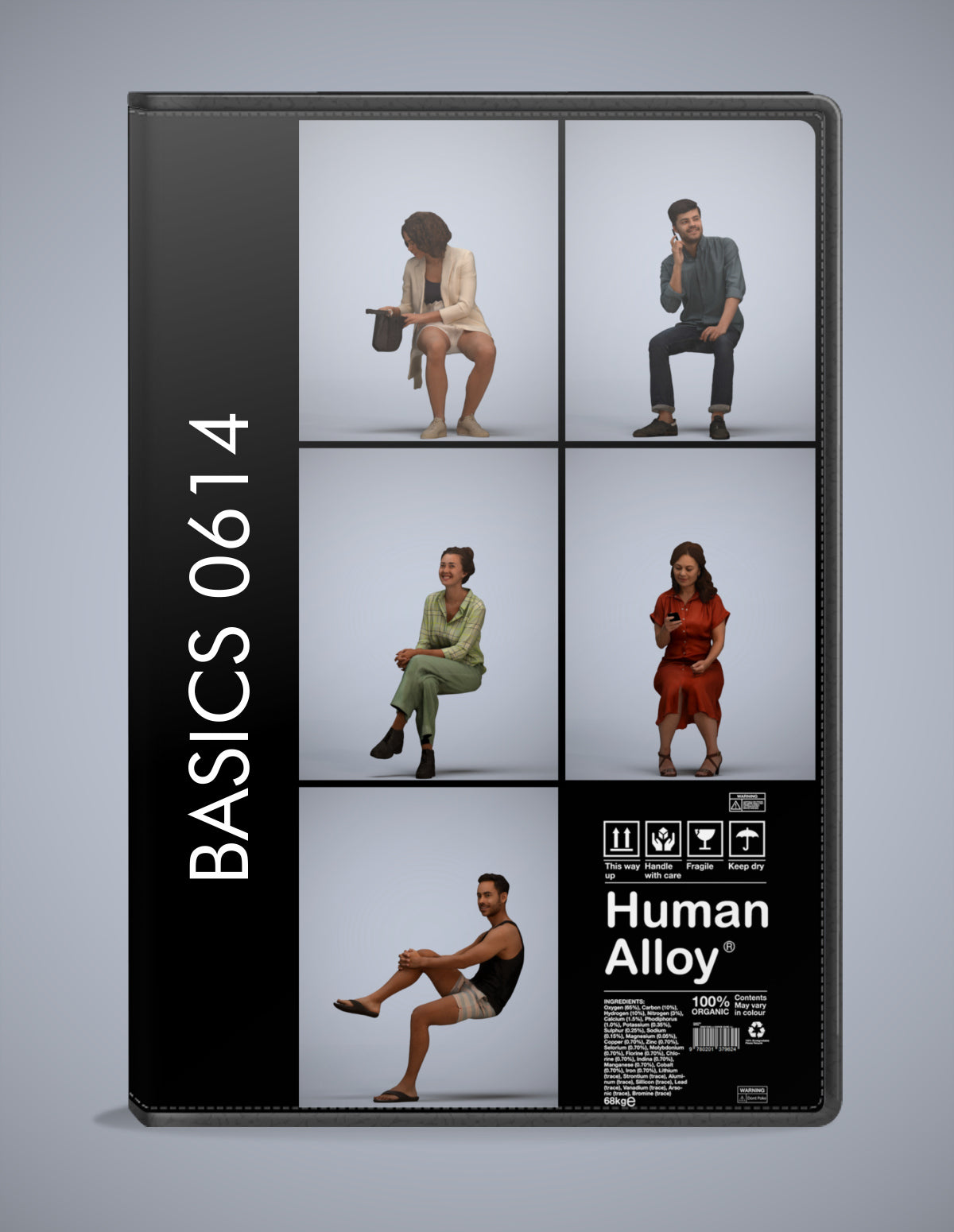 3D human models sitting bundle, 5 photogrammetry scanned people for archviz