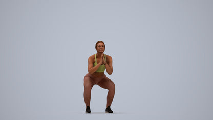 realistic 3D people woman sport, render-ready for V-Ray and Corona, FBX OBJ, top-down view render