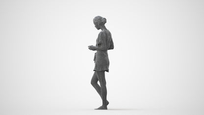3D scanned woman bathroom, photorealistic archviz people for Enscape and SketchUp, square thumbnail