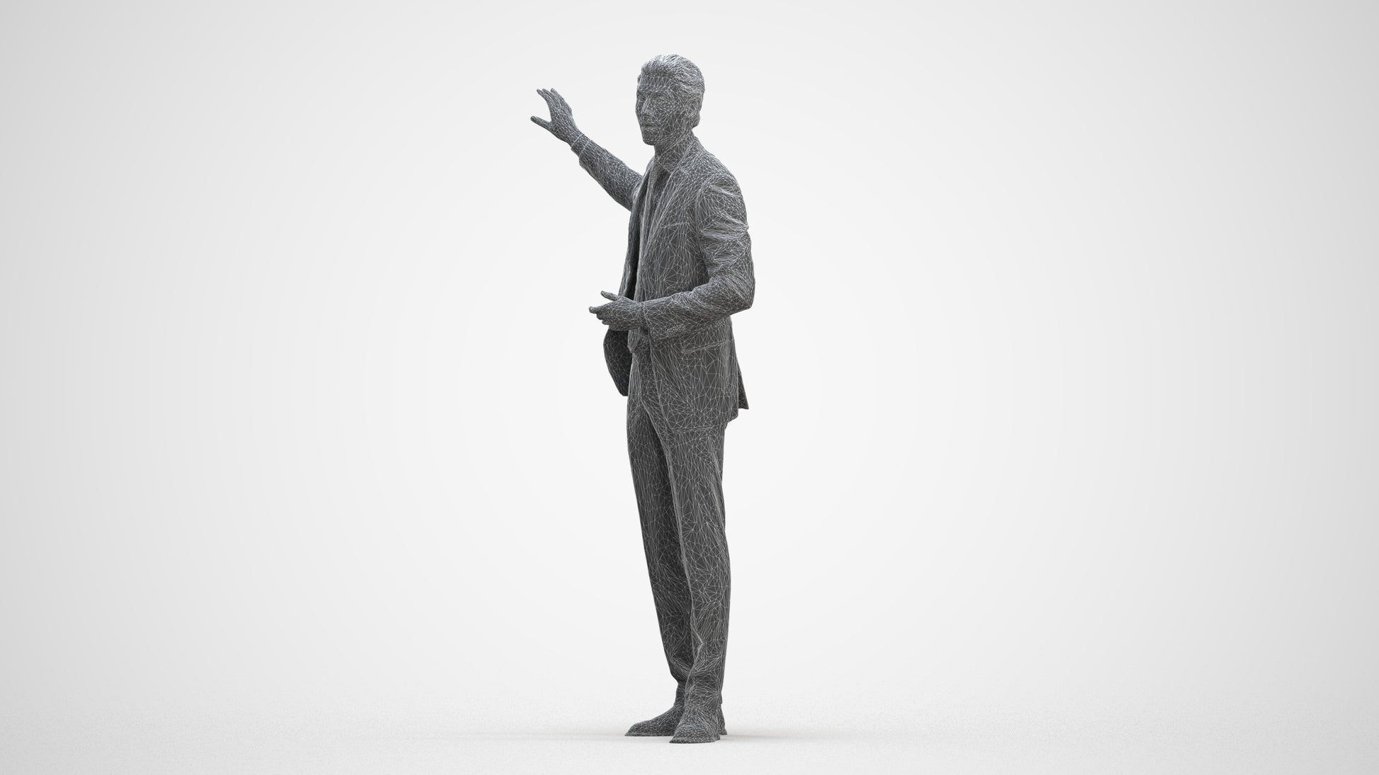 3D scanned man shopping business, photorealistic archviz people for Enscape and SketchUp, three-quarter front view render