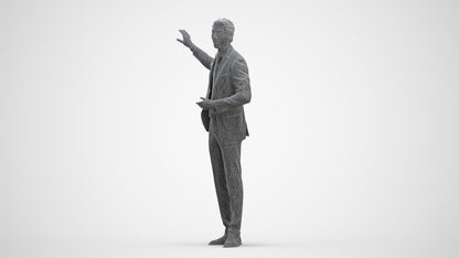 3D scanned man shopping business, photorealistic archviz people for Enscape and SketchUp, three-quarter front view render