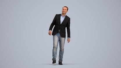 realistic 3D people man business, render-ready for V-Ray and Corona, FBX OBJ, standing pose render